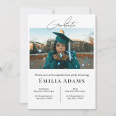 Uitnodiging voor afstudeerfeest, moderne foto Afst (Voorkant)