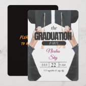 Uitnodiging voor afstudeerfeest – stijlvol ontwerp (Voorkant / Achterkant)