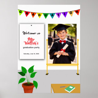 Uitnodiging voor afstudeerfeestje voor kind met we poster