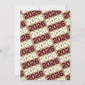 Uitnodiging voor afstudeerfoto in burgundy en bron (Achterkant)