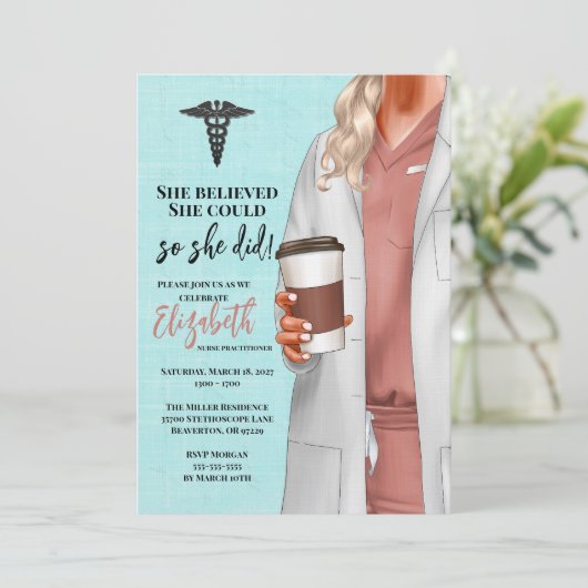 Uitnodiging voor afstuderen aan de medische facult (Staand voorkant)