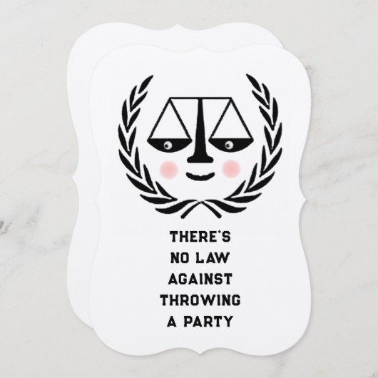 Uitnodiging voor afstuderen aan de rechtenfacultei (Voorkant / Achterkant)