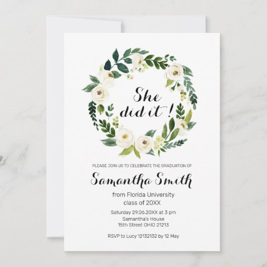 Uitnodiging voor afstuderen aan de universiteit (Voorkant)