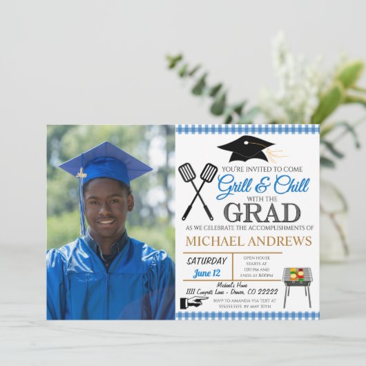 Uitnodiging voor Afstuderen BBQ (Staand voorkant)