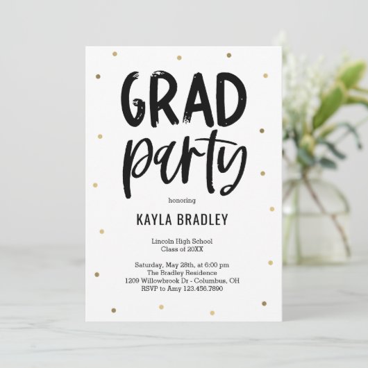 Uitnodiging voor Afstuderen bewerken in kleur voor (Staand voorkant)