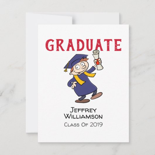 Uitnodiging voor Afstuderen Cartoon (Voorkant)