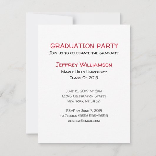 Uitnodiging voor Afstuderen Cartoon (Achterkant)