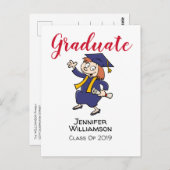 Uitnodiging voor Afstuderen Cartoon (Voorkant / Achterkant)