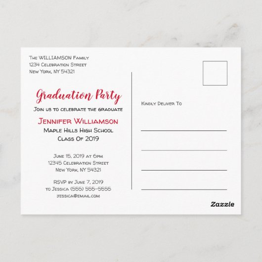 Uitnodiging voor Afstuderen Cartoon (Achterkant)