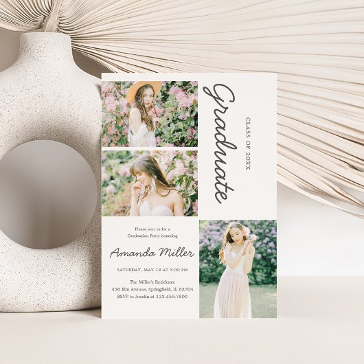 Uitnodiging voor afstuderen-fotoaankondiging