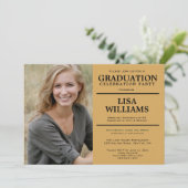 Uitnodiging voor afstuderen fotofeest (Staand voorkant)