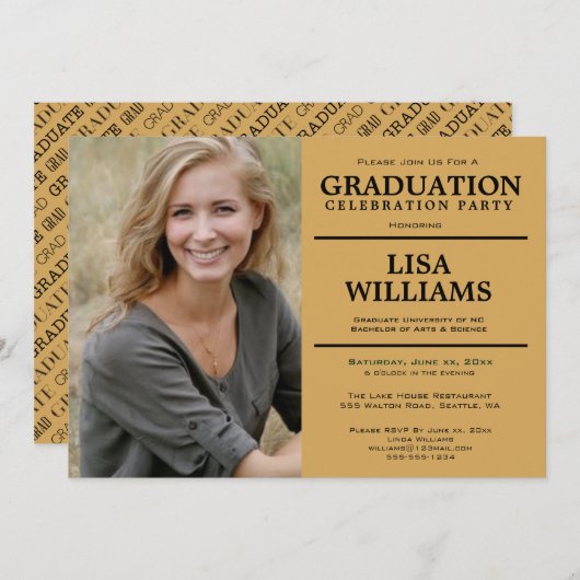 Uitnodiging voor afstuderen fotofeest (Voorkant / Achterkant)