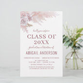 Uitnodiging voor afstuderen in Boho Pampas stijl 2 (Staand voorkant)