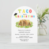 Uitnodiging voor Afstuderen met taco-thema (Staand voorkant)