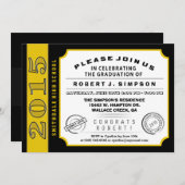 Uitnodiging voor Afstuderen met zwarte & Gold Tick (Voorkant / Achterkant)