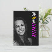 Uitnodiging voor Afstuderen omhoog en weg (Staand voorkant)