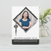 Uitnodiging voor Afstuderen op tassle (Staand voorkant)