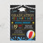 Uitnodiging voor afstuderen Pool Party (Voorkant / Achterkant)