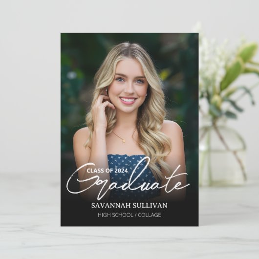 Uitnodiging voor Afstuderen van afstuderen foto's (Staand voorkant)