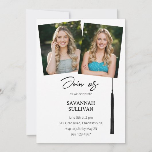 Uitnodiging voor Afstuderen van afstuderen foto's (Achterkant)