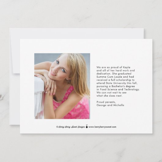 Uitnodiging voor Afstuderen van bewerkbare kleuren (Achterkant)