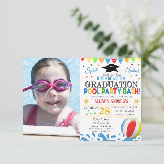 Uitnodiging voor Afstuderen van kinderen (Staand voorkant)