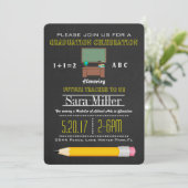 Uitnodiging voor Afstuderen van Pencil & Desk Teac (Staand voorkant)