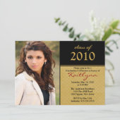 Uitnodiging voor Afstuderen via Black & Gold Photo (Staand voorkant)