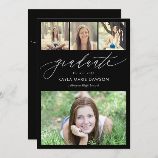 Uitnodiging voor Afstuderen voor Crises Collage Ed (Voorkant / Achterkant)