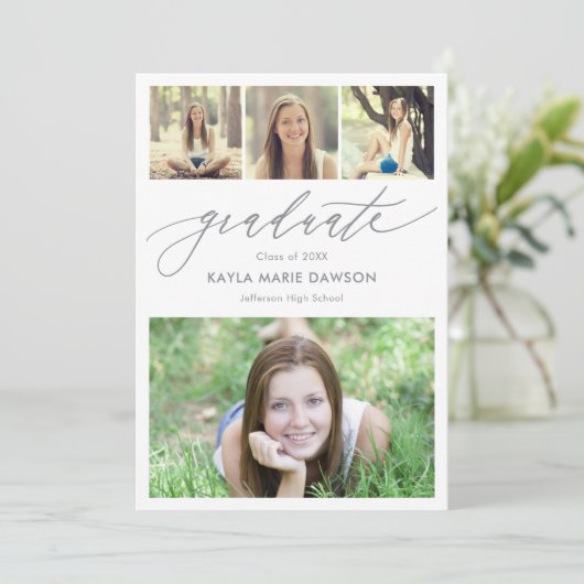 Uitnodiging voor Afstuderen voor Crises Collage Ed (Staand voorkant)