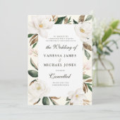 Uitnodiging voor afzegging van trouwfeest met magn (Staand voorkant)