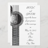 Uitnodiging voor akoestische gitaarbruiloft (Voorkant / Achterkant)