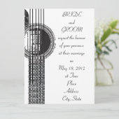 Uitnodiging voor akoestische gitaarbruiloft (Staand voorkant)