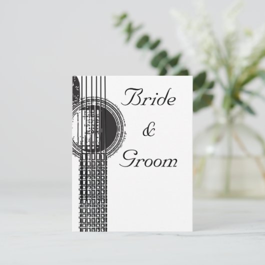 Uitnodiging voor akoestische gitaarbruiloft (Staand voorkant)
