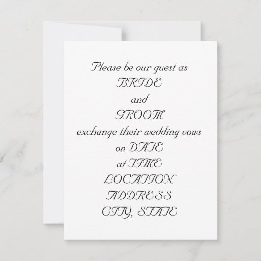 Uitnodiging voor akoestische gitaarbruiloft (Achterkant)