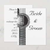 Uitnodiging voor akoestische gitaarbruiloft (Voorkant / Achterkant)