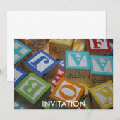 Uitnodiging voor Alfabet Blocks (Voorkant / Achterkant)