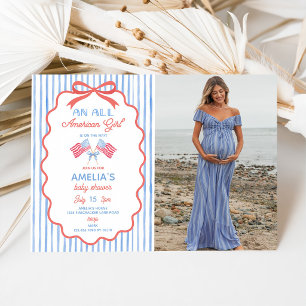 Uitnodiging voor 'All American Girl Baby Shower' f