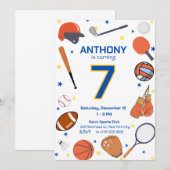 Uitnodiging voor All-Star Sportieve Verjaardagsfee (Voorkant / Achterkant)