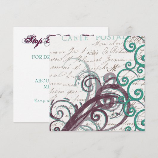 Uitnodiging voor alle doeleinden - Sjabloon (Voorkant / Achterkant)