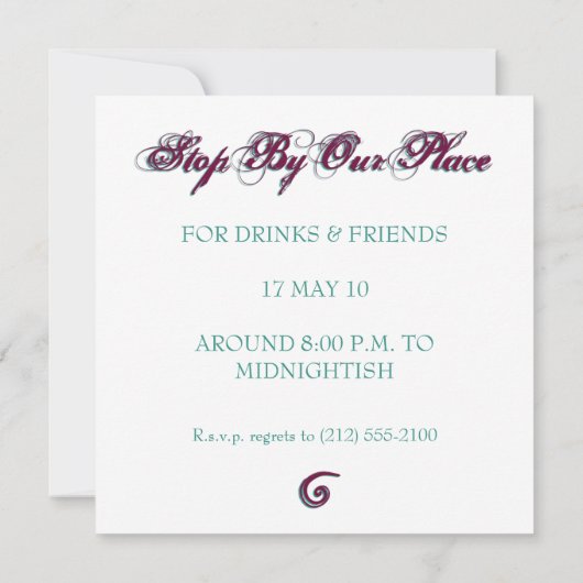 Uitnodiging voor alle doeleinden - Sjabloon (Achterkant)