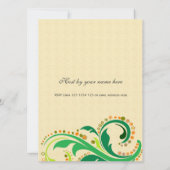 Uitnodiging voor alle feesten, wervelende bloemen (Achterkant)