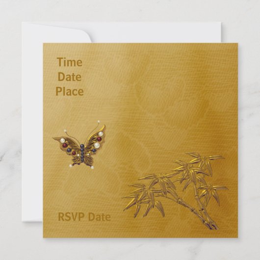 Uitnodiging voor alle gelegenheden - Aziatisch gou (Achterkant)