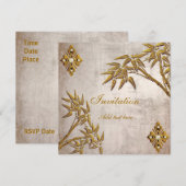 Uitnodiging voor alle gelegenheden - Aziatisch oud (Voorkant / Achterkant)