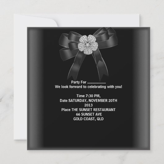 Uitnodiging voor alle gelegenheden diamanten juwee (Achterkant)