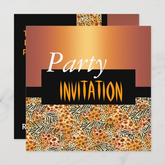 Uitnodiging voor alle gelegenheden Dierlijk Druk Z (Voorkant / Achterkant)