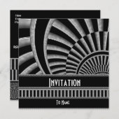 Uitnodiging voor alle gelegenheden Silver Black Ar (Voorkant / Achterkant)