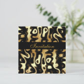 Uitnodiging voor alle gelegenheden - zwart Gold Af (Staand voorkant)