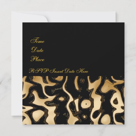 Uitnodiging voor alle gelegenheden - zwart Gold Af (Achterkant)