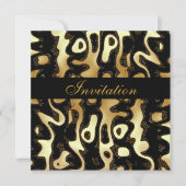 Uitnodiging voor alle gelegenheden - zwart Gold Af (Voorkant)